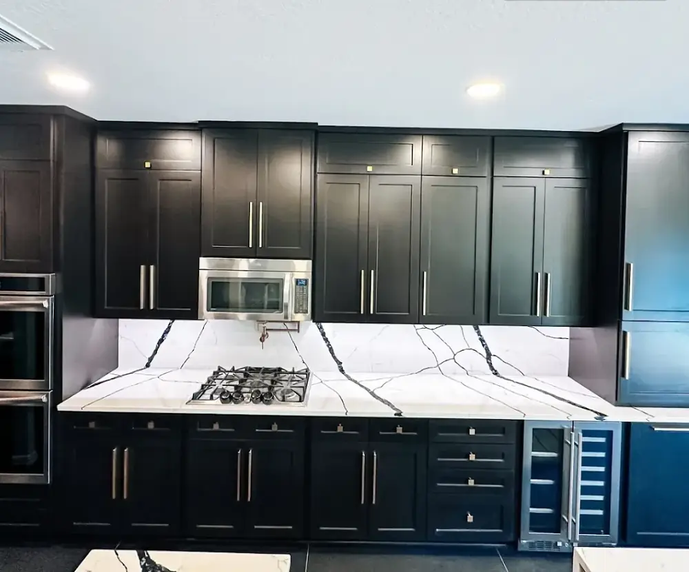 Kitchen remodel in League City, TX with new countertops, cabinetry, and improved layout